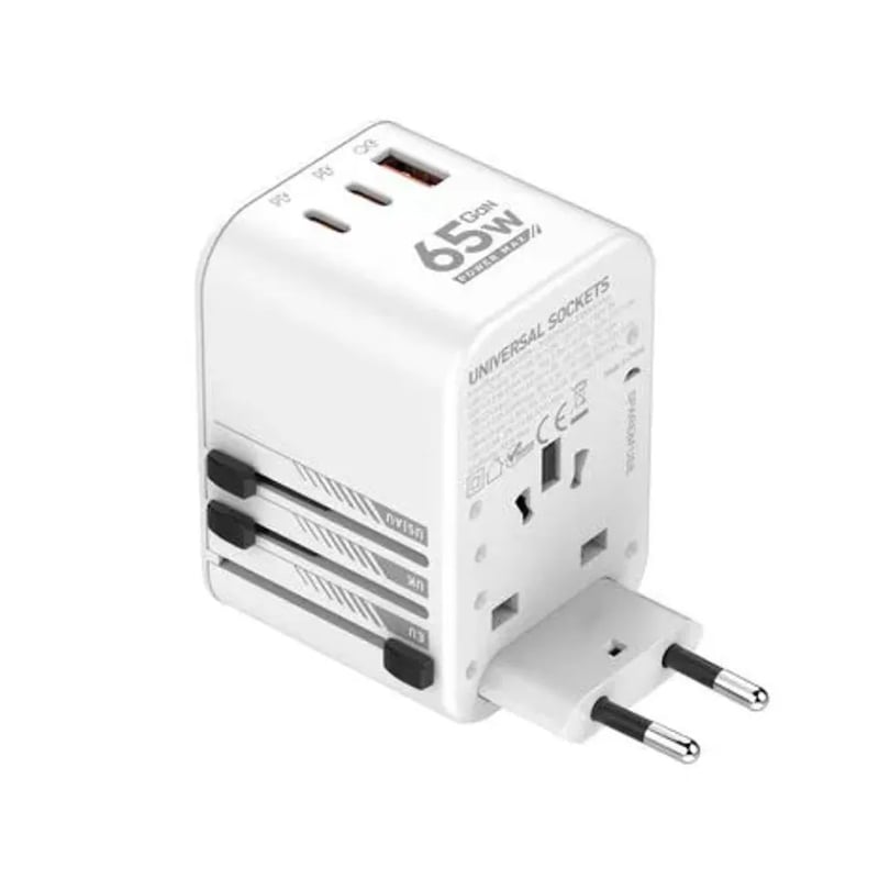 LDNIO Z6 3-USB Ports 65W GaN Travel Adapter