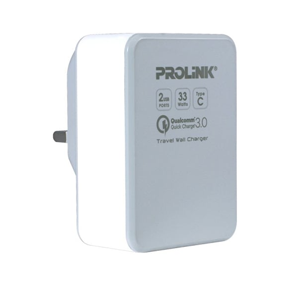 Prolink 33W 2-Port Travel Wall Charger