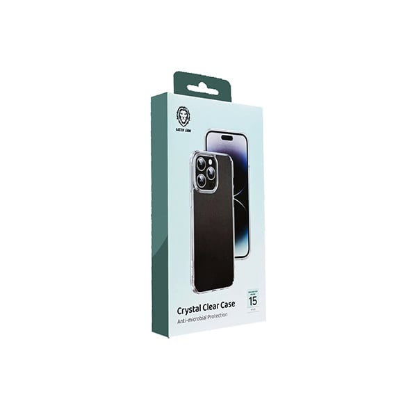Green Lion Crystal Clear Anti-Microbial Protection Case for iPhone 15 Pro Max