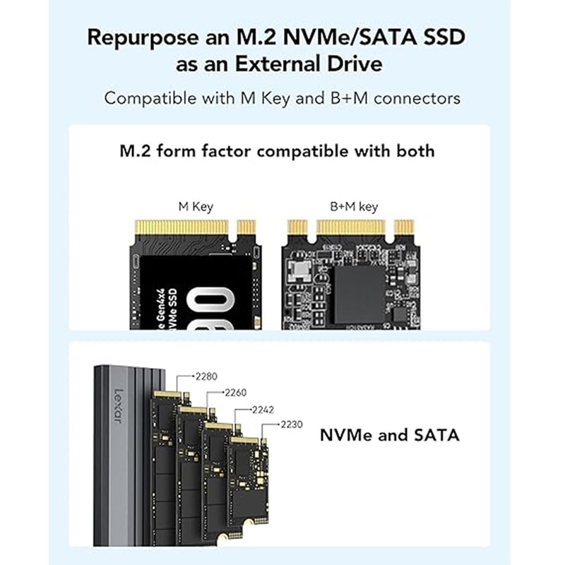 Lexar E300 M.2 NVMe SSD Enclosure