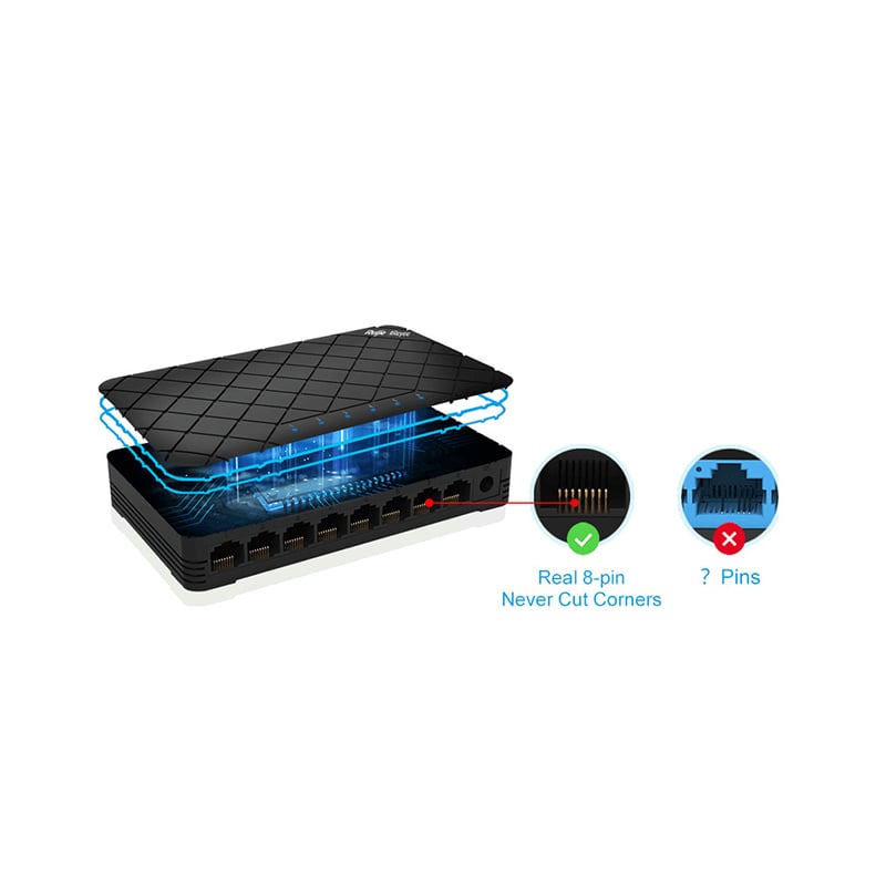 Ruijie Reyee RG-ES08 8-Port 100 Mbps Network Switch