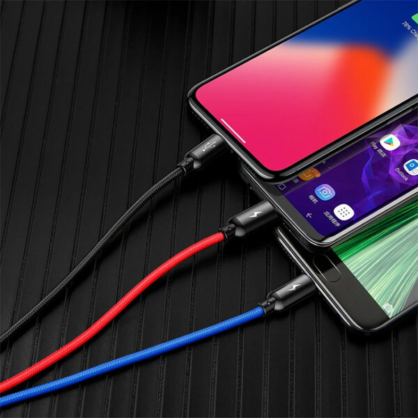 Baseus Three Primary Colors 3-in-1 1.2M Charging Cable