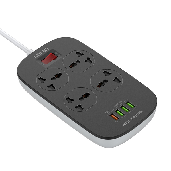 LDNIO SC4407 Defender Series 4 Power Socket + 4 USB Extension Power Cord
