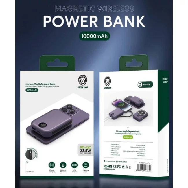 Green Lion 10000mAh 22.5W Monaco MagSafe Power Bank