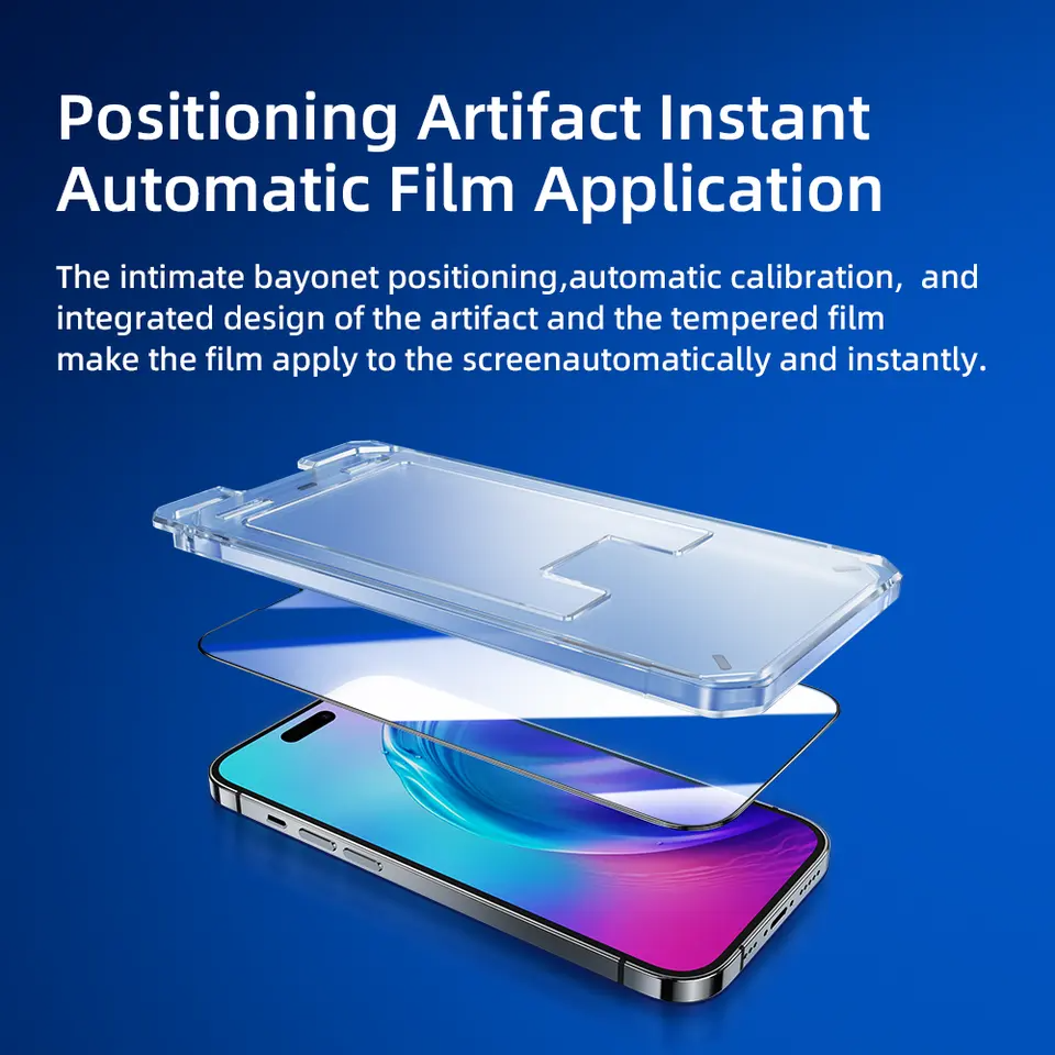 Rock HD Full Coverage Tempered Glass With Installation Kit for iPhone 15 Pro