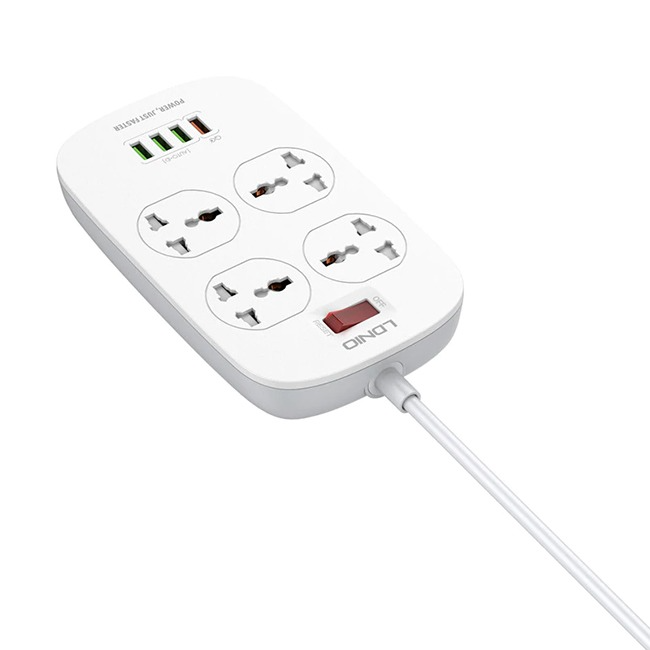 LDNIO SC4407 Defender Series 4 Power Socket + 4 USB Extension Power Cord