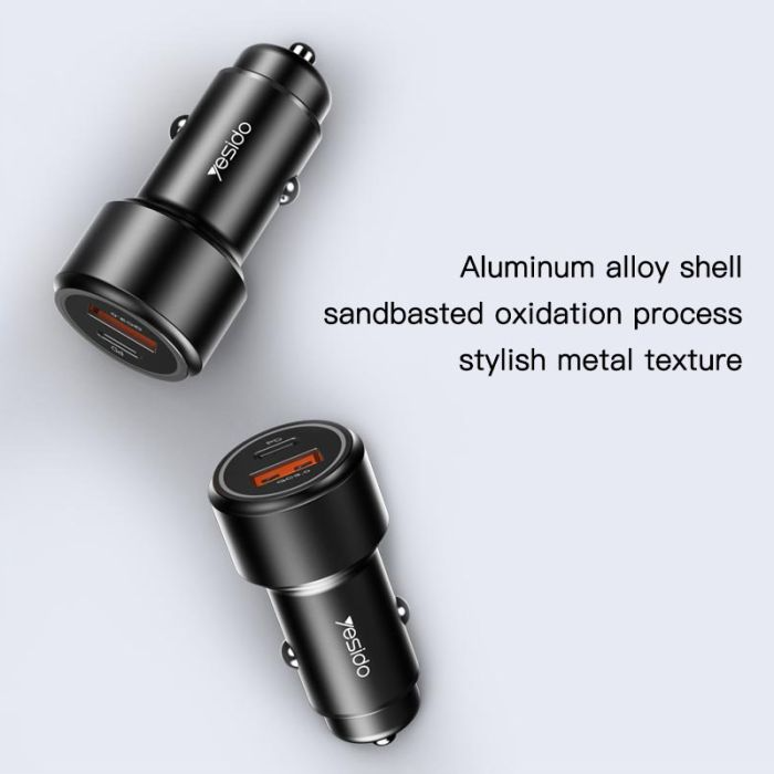 Yesido Y42 USB + Type-C 42W Dual Ports Fast Car Charger