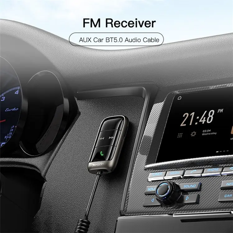 Yesido YAU32 Wireless Bluetooth 5.0 AUX Car FM Audio Adapter