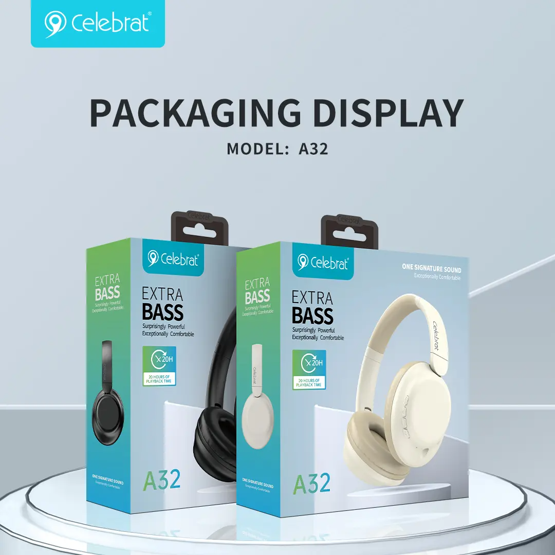 Celebrat A32 Extra Base Bluetooth Headphone