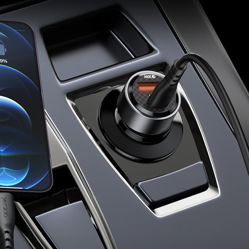 Yesido Y54 USB + Type-C 60W Dual Ports Fast Car Charger