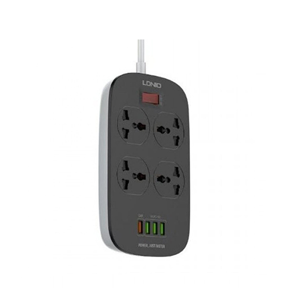LDNIO SC4407 Defender Series 4 Power Socket + 4 USB Extension Power Cord