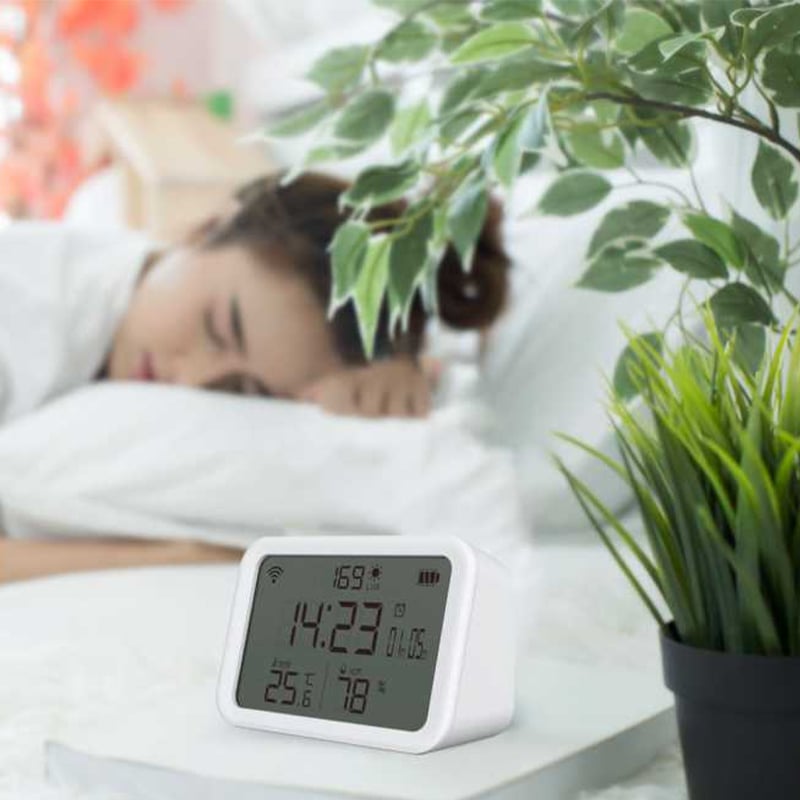 Porodo Lifestyle 4 in 1 WiFi Smart Clock with Temperature and Humidity Sensor