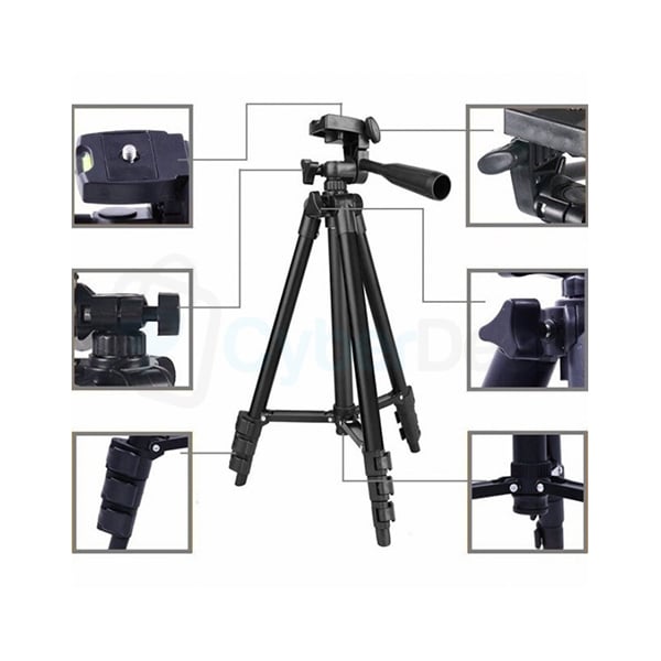 TF-3120 Black Edition Aluminum Alloy Smart Phone and Camera Tripod