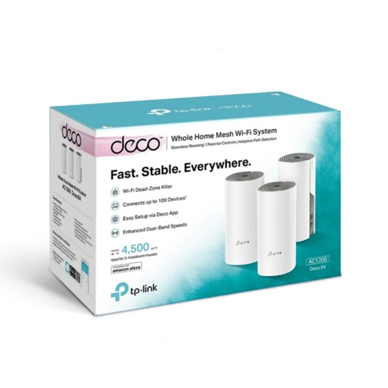 Tp-Link Deco E4 | AC1200 Whole Home Mesh Wi-Fi System – 3 Pack