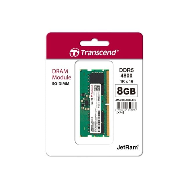 Transcend JM4800ASG-8G DDR5 8GB 4800MHZ Laptop RAM