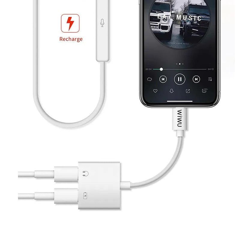 WIWU 2-in-1 Lightning to Dual Lightning Audio Converter