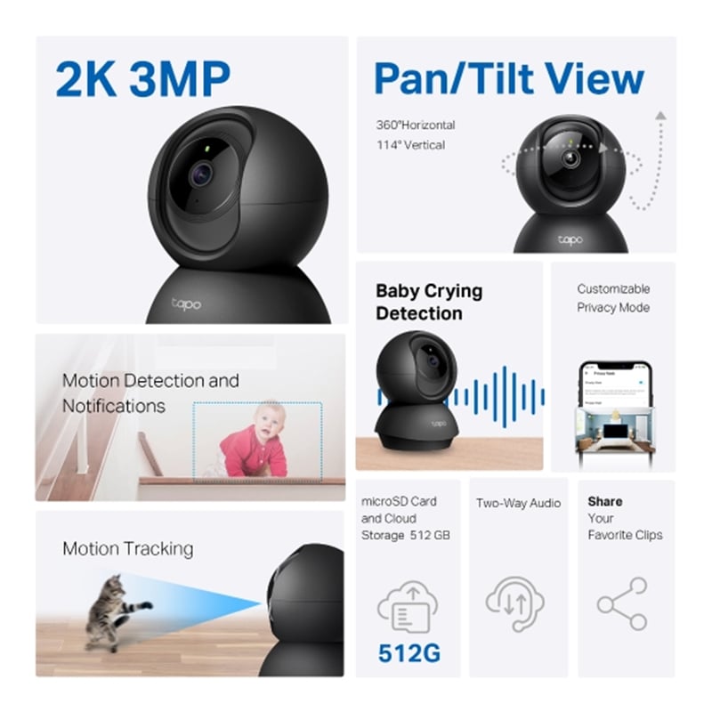 TP-Link Tapo C211 Pan/Tilt Home Security WiFi Camera