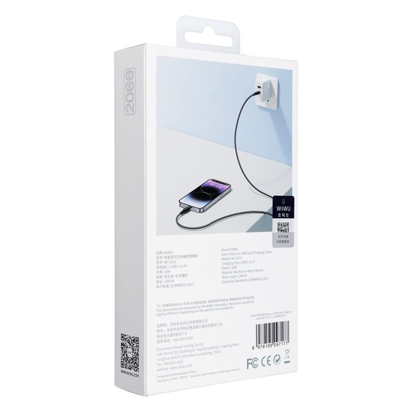 WiWU WI-C013 Platinum 30W USB-C to Lightning Cable