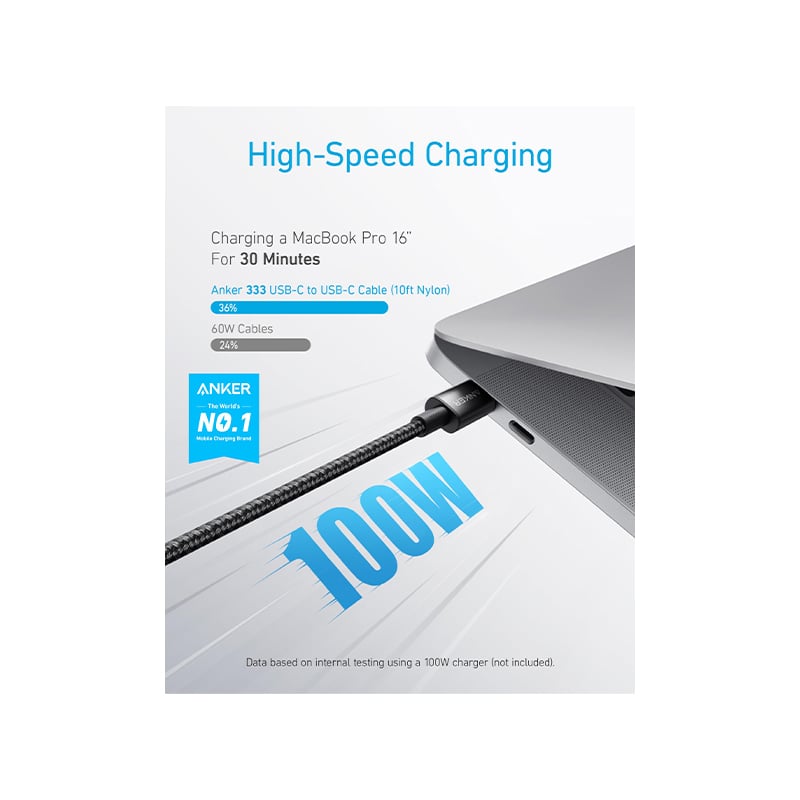 Anker 333 100W Braided USB-C to USB-C Cable