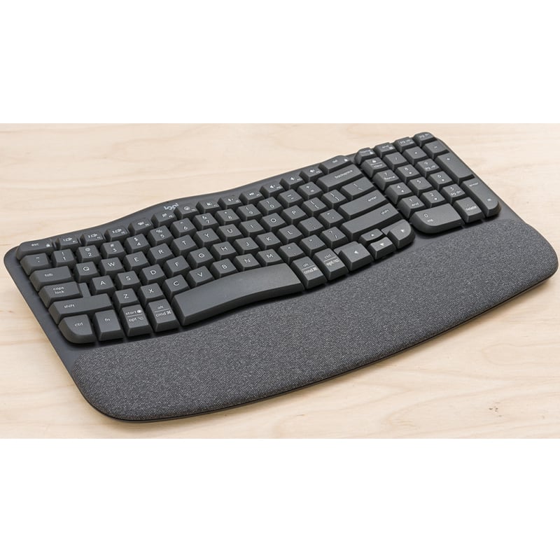 Logitech Wave Keys Wireless Ergonomic Keyboard with Cushioned Palm Rest