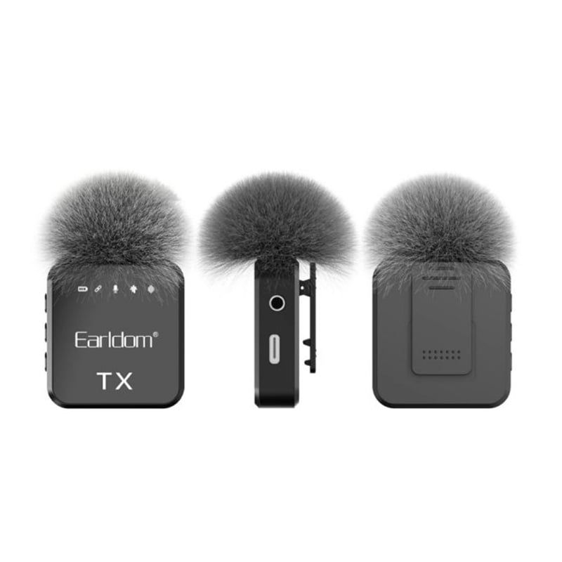Earldom MC13 Collar Clip 3 in 1 Wireless Microphone 2 Mics