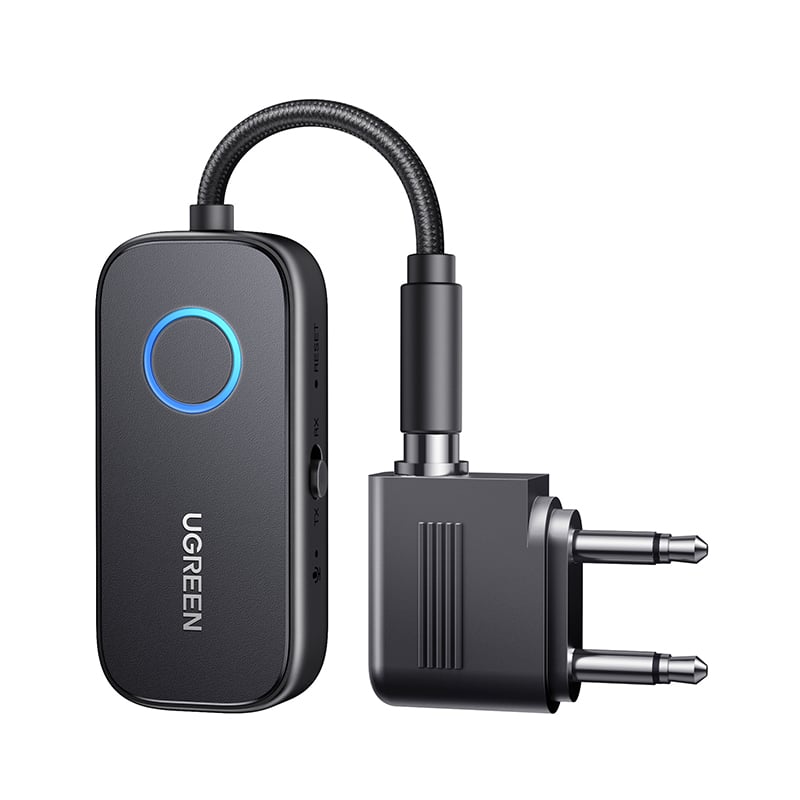 UGREEN 35222A Bluetooth Audio Receiver and Transmitter with 3.5MM Airplane Jack Adapter