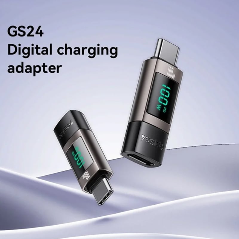 Yesido GS24 100W USB-C to USB-C Digital Display Charging Adapter