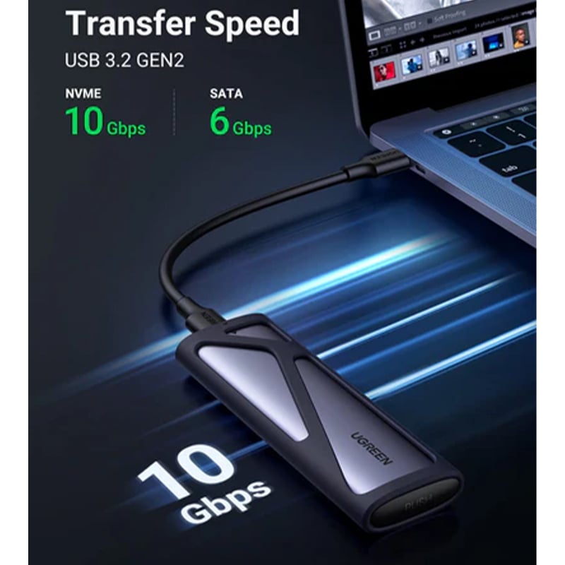 UGREEN 90264 CM400 10Gbps M.2 SATA/NVMe SSD Enclosure