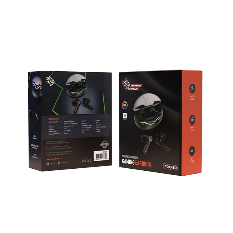 Porodo PDX420 Ultra Low-Latency Dual Mic RGB Gaming Earbuds