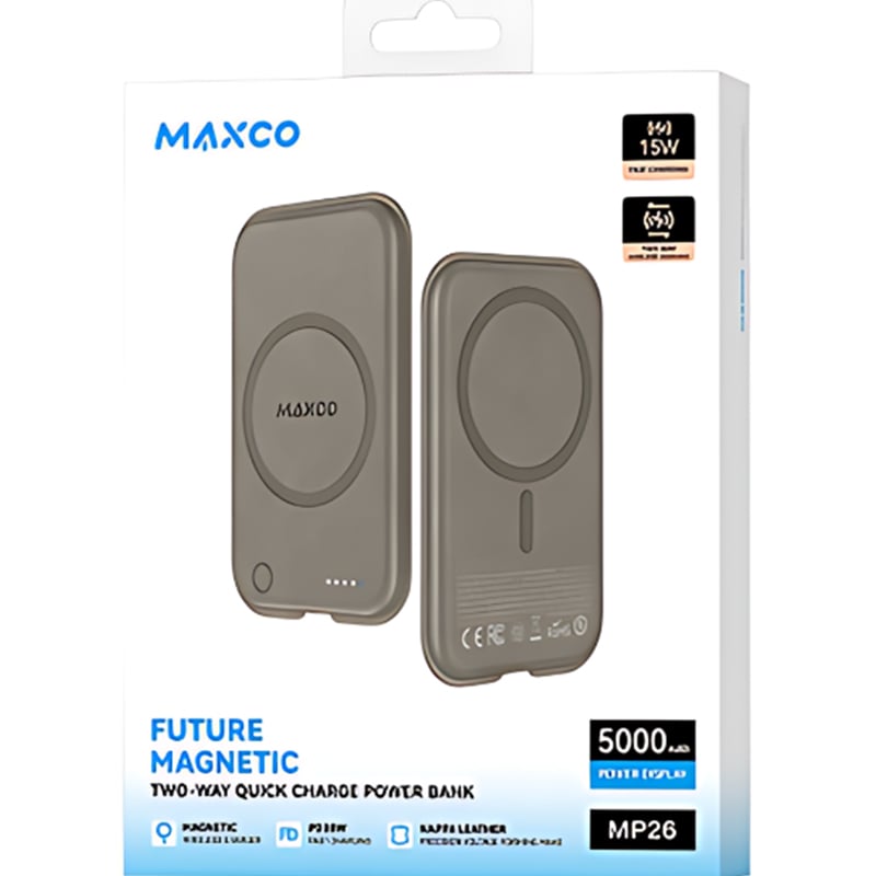Maxco MP26 5000mAh 15W Magsafe Wireless Power Bank
