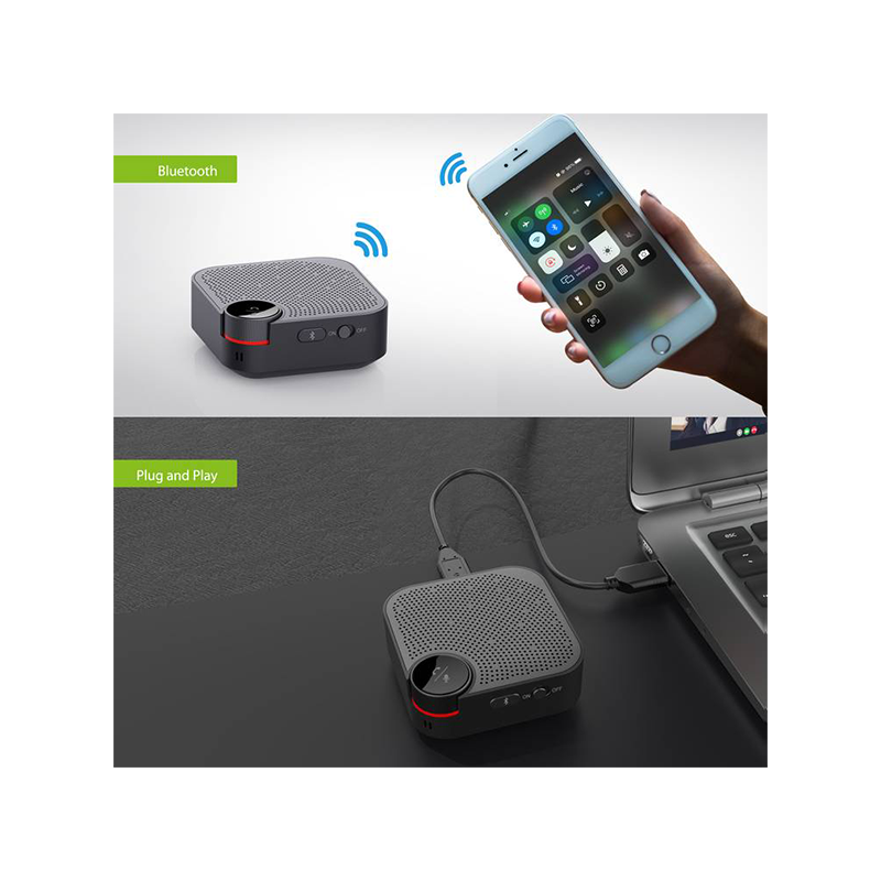 Porodo Wireless Bluetooth Conference Speaker with 3M Distance Omni-Directional Audio Pickup