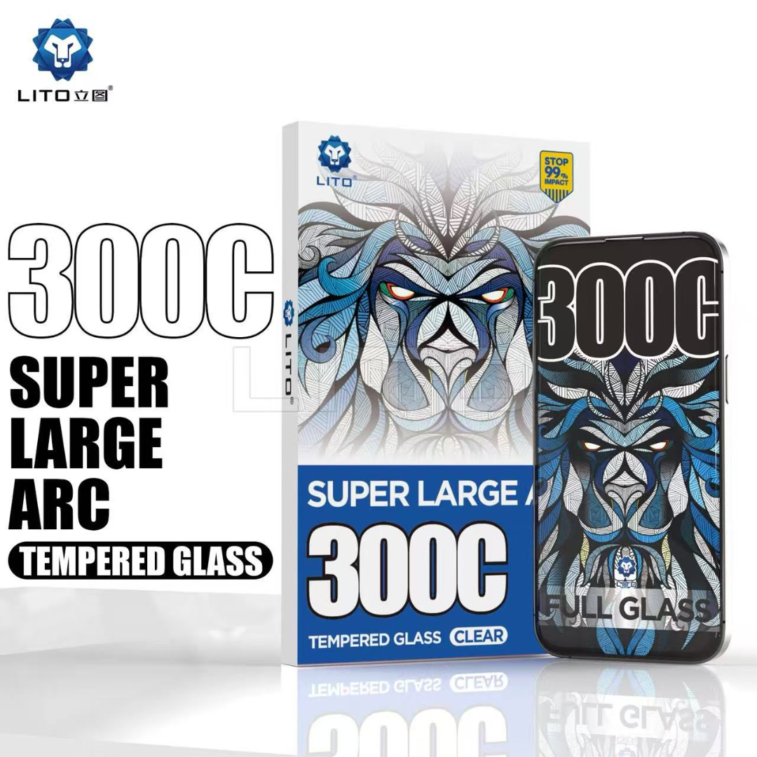 LITO 300C Super Large ARC Tempered Glass Screen Protector for iPhone 17