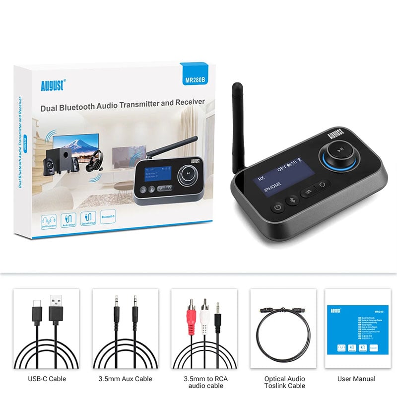 Porodo 3 in 1 Bluetooth Transmitter &amp; Receiver Wireless Audio Adapter