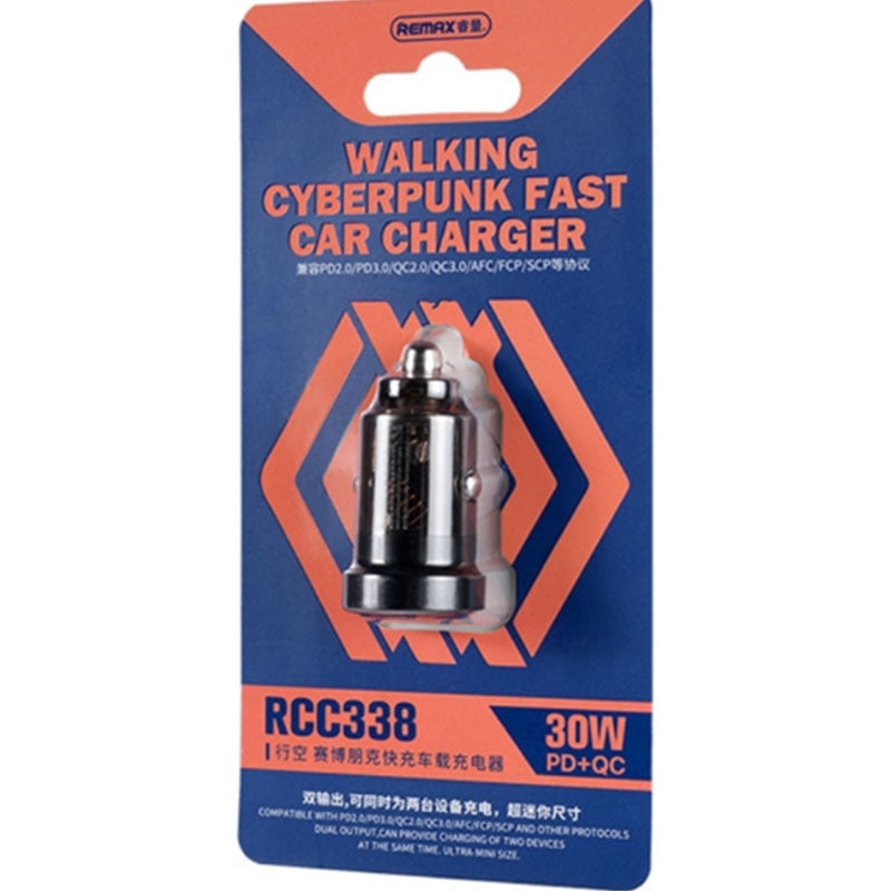 Remax RCC338 30W PD+QC USB + USB-C Port Car Charger