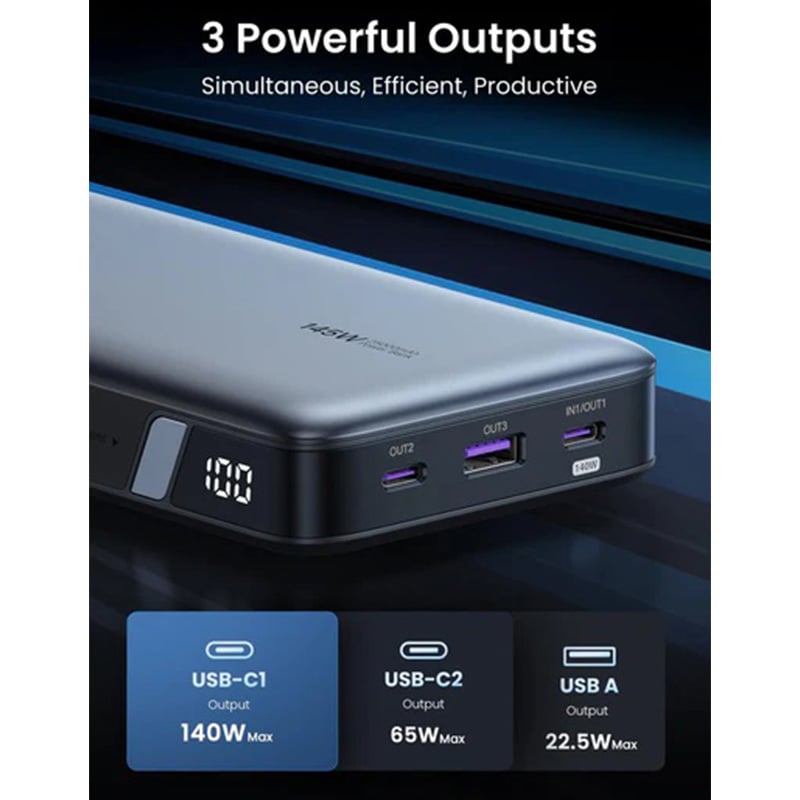 UGREEN 90597A 145W 25000mAh Two-Way Fast Charging Power Bank
