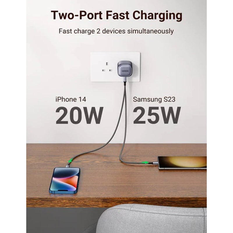 UGREEN 90399 Nexode GaN 45W 2 Port Wall Charger