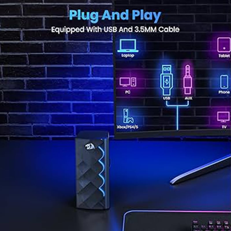 Redragon GS522 2.0 USB RGB Desktop Speaker