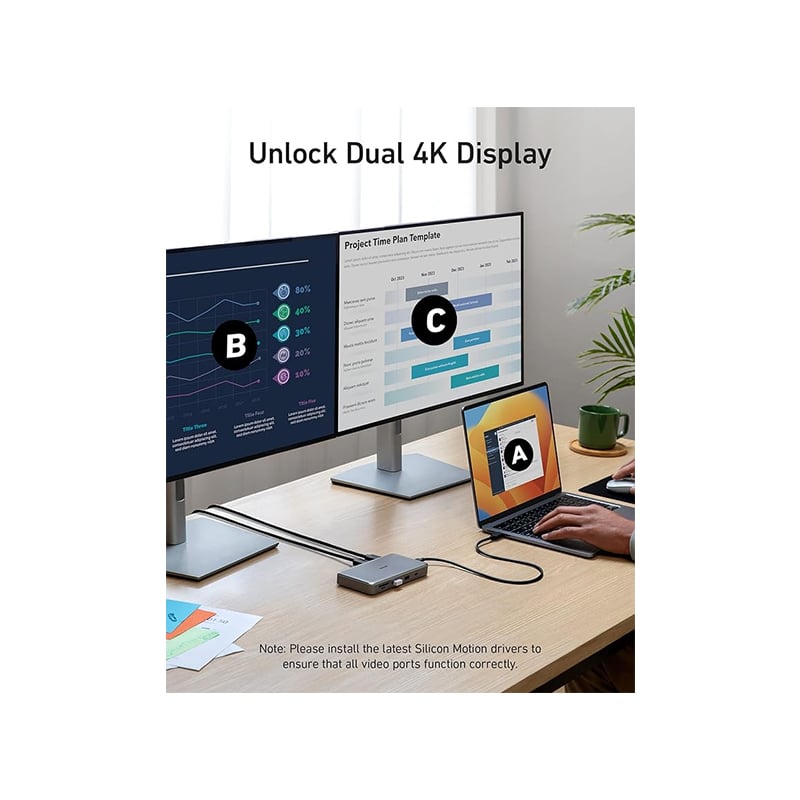 Anker 563 10 in 1 USB-C Hub with Dual 4K HDMI Display Docking Station