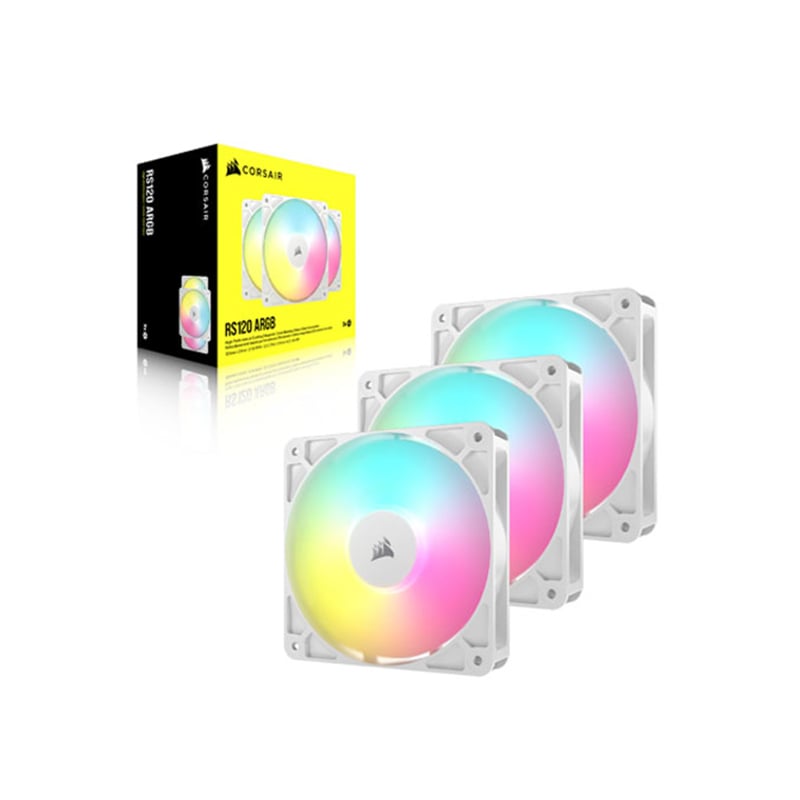Corsair RS120 ARGB 120mm PWM Tripple White Fan Kit