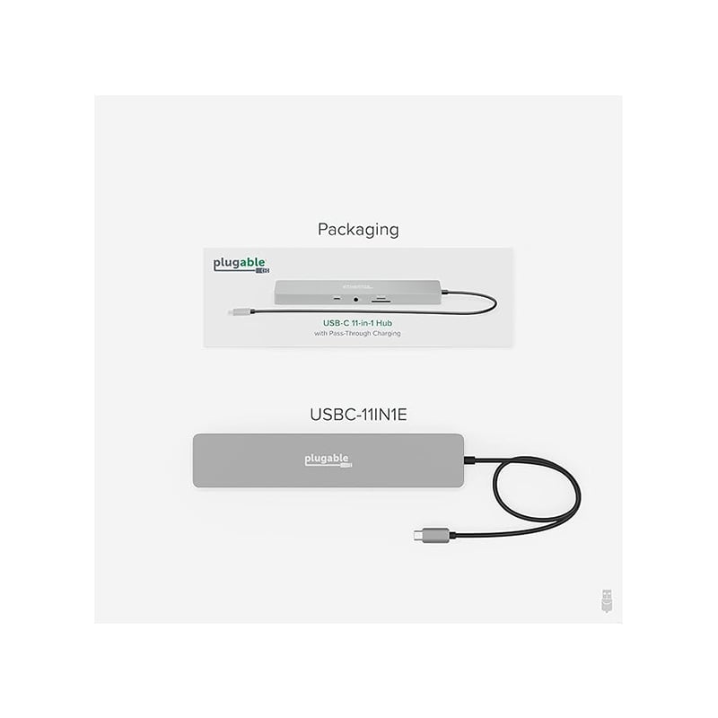 Plugable 11-in-1 USB-C Hub with Dual Display Docking Station