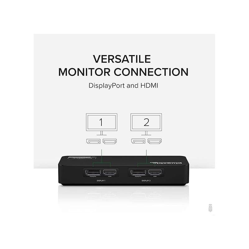 Plugable 4K DisplayPort and HDMI Dual Display USB-C Adapter