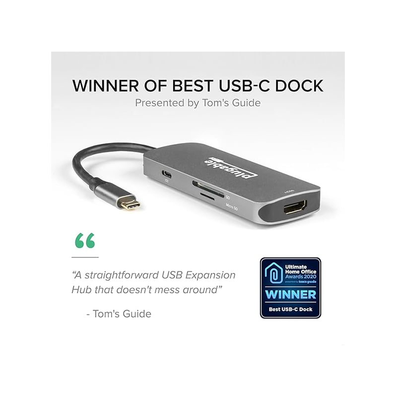 Plugable 7-in-1 USB-C Multiport Hub Adapter