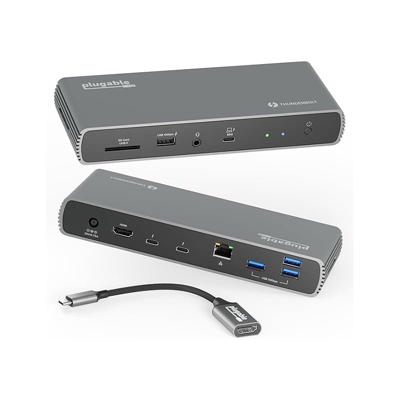 Plugable TBT4-UDX1-UK 11 in 1 Thunderbolt 4 Laptop Docking Station