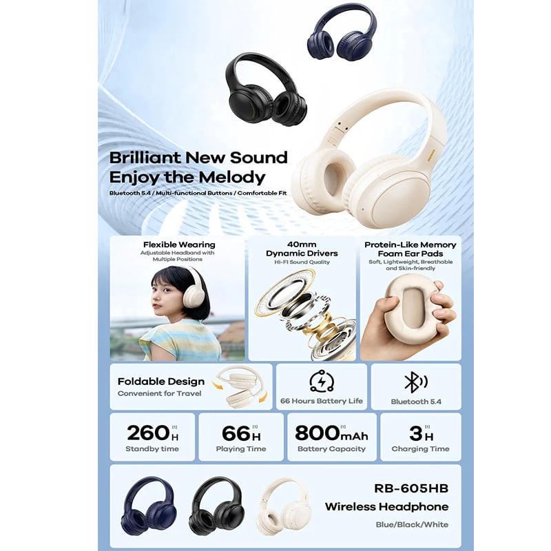 REMAX RB-605HB Wireless Headphones