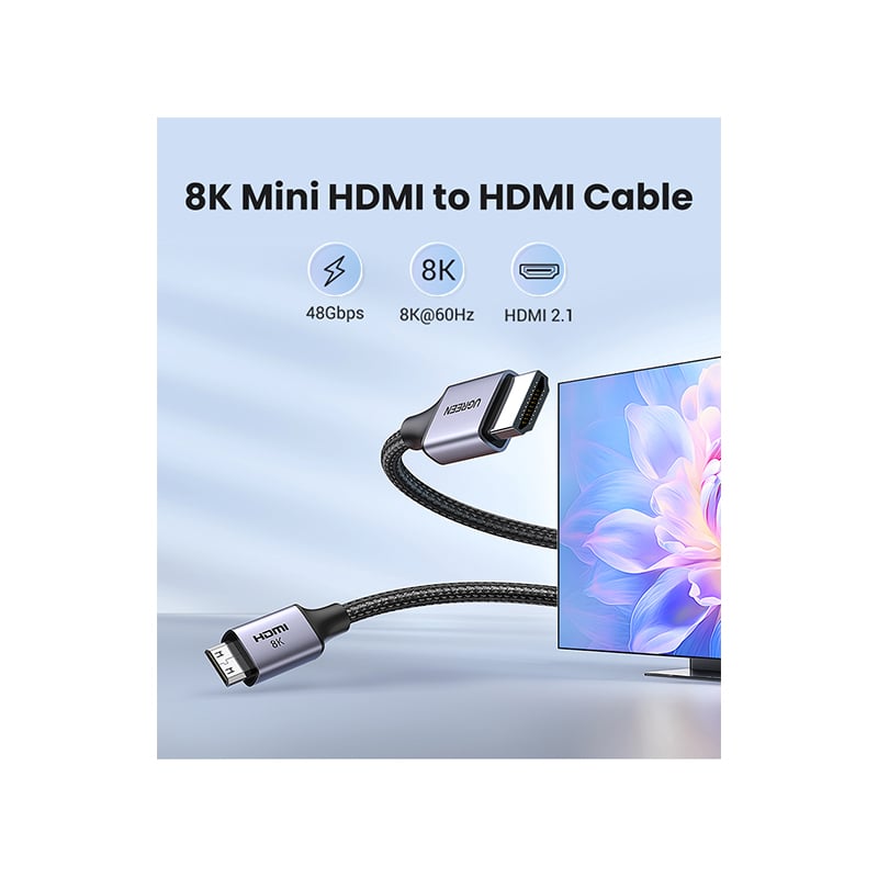 UGREEN 15515 Mini HDMI to HDMI 8K 2M Cable