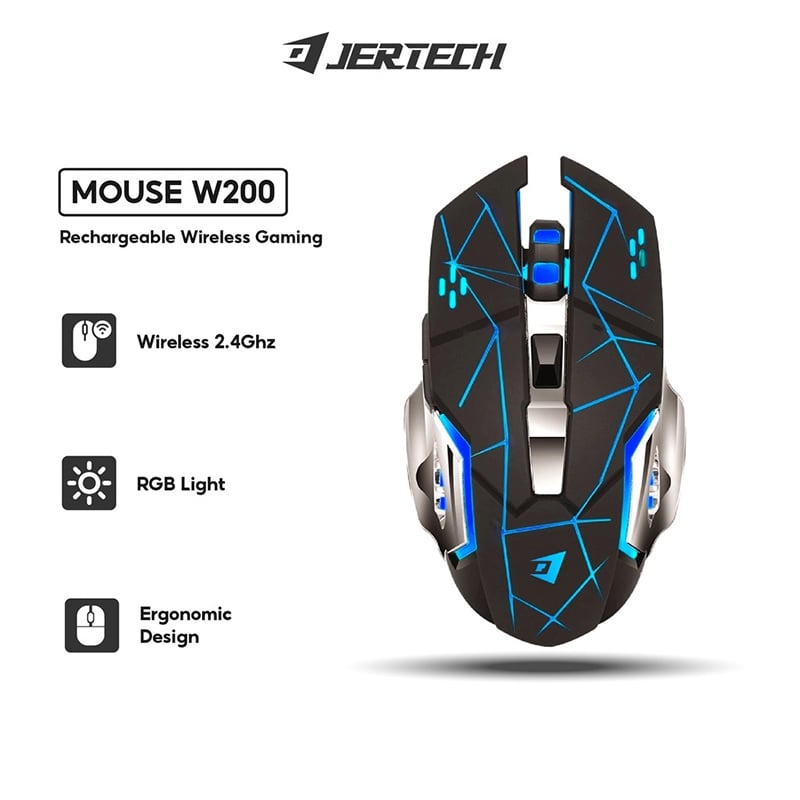Jertech Nasus W200 Rechargeable Gaming Wireless Mouse