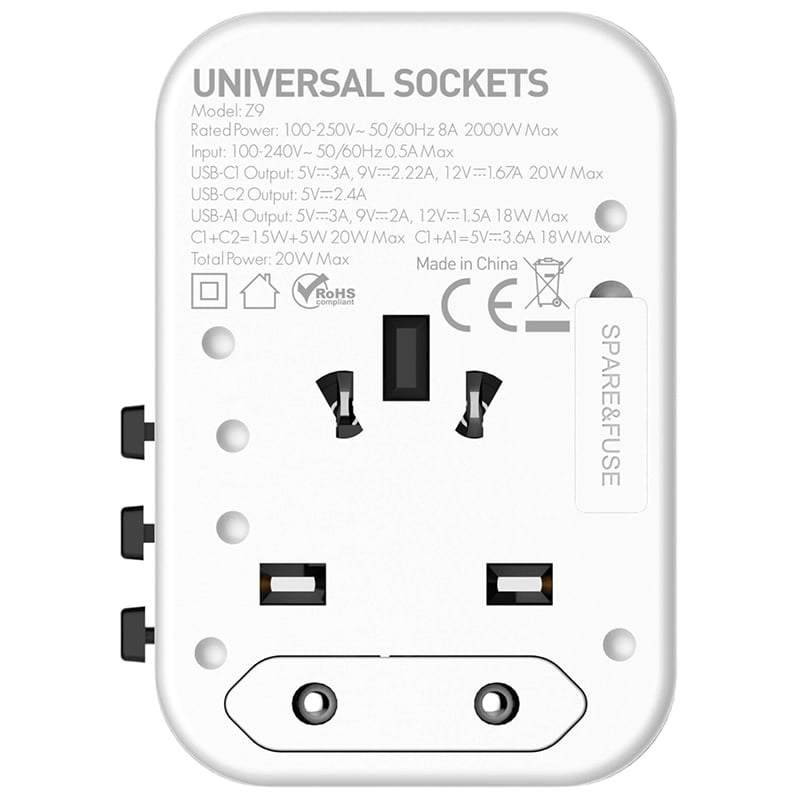 LDNIO Z9 20W 3 USB Ports GaN Travel Adapter