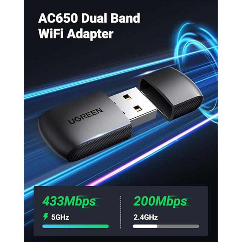 UGREEN 20204 AC650 Dual Band WLAN USB Adapter