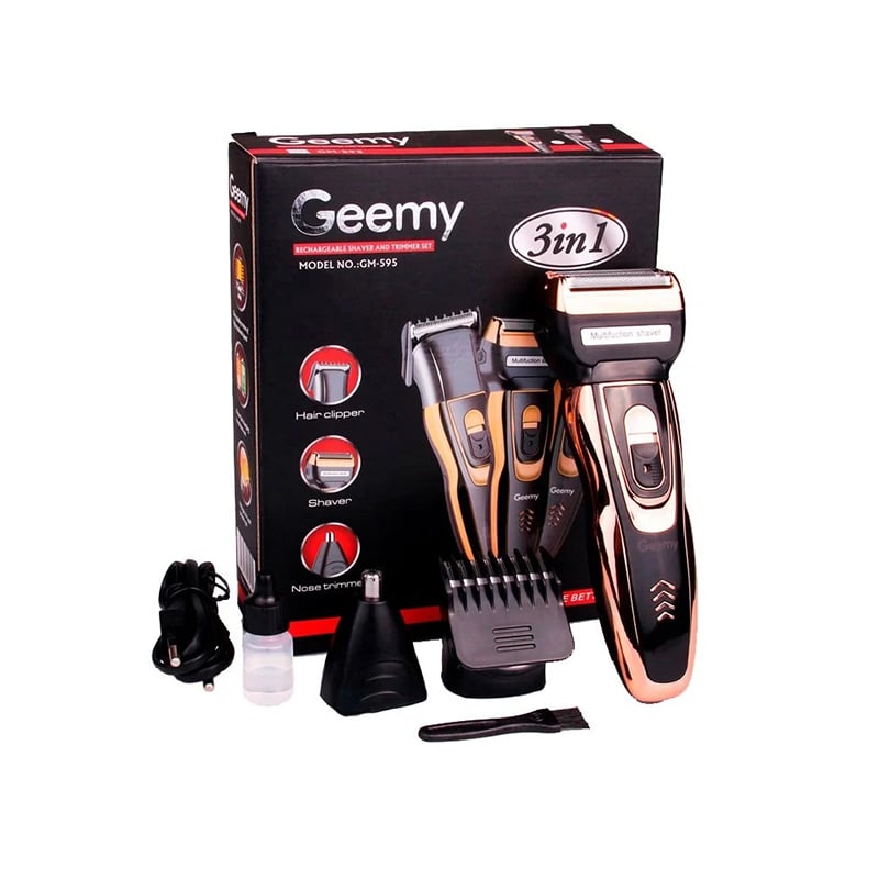 GEEMY GM-8075 3 in 1 Rechargeable Shaver and Trimmer Set