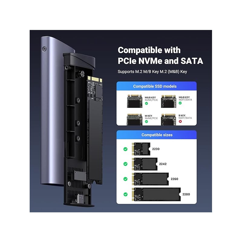 UGREEN 15512 M2 NVMe/SATA SSD Enclosure